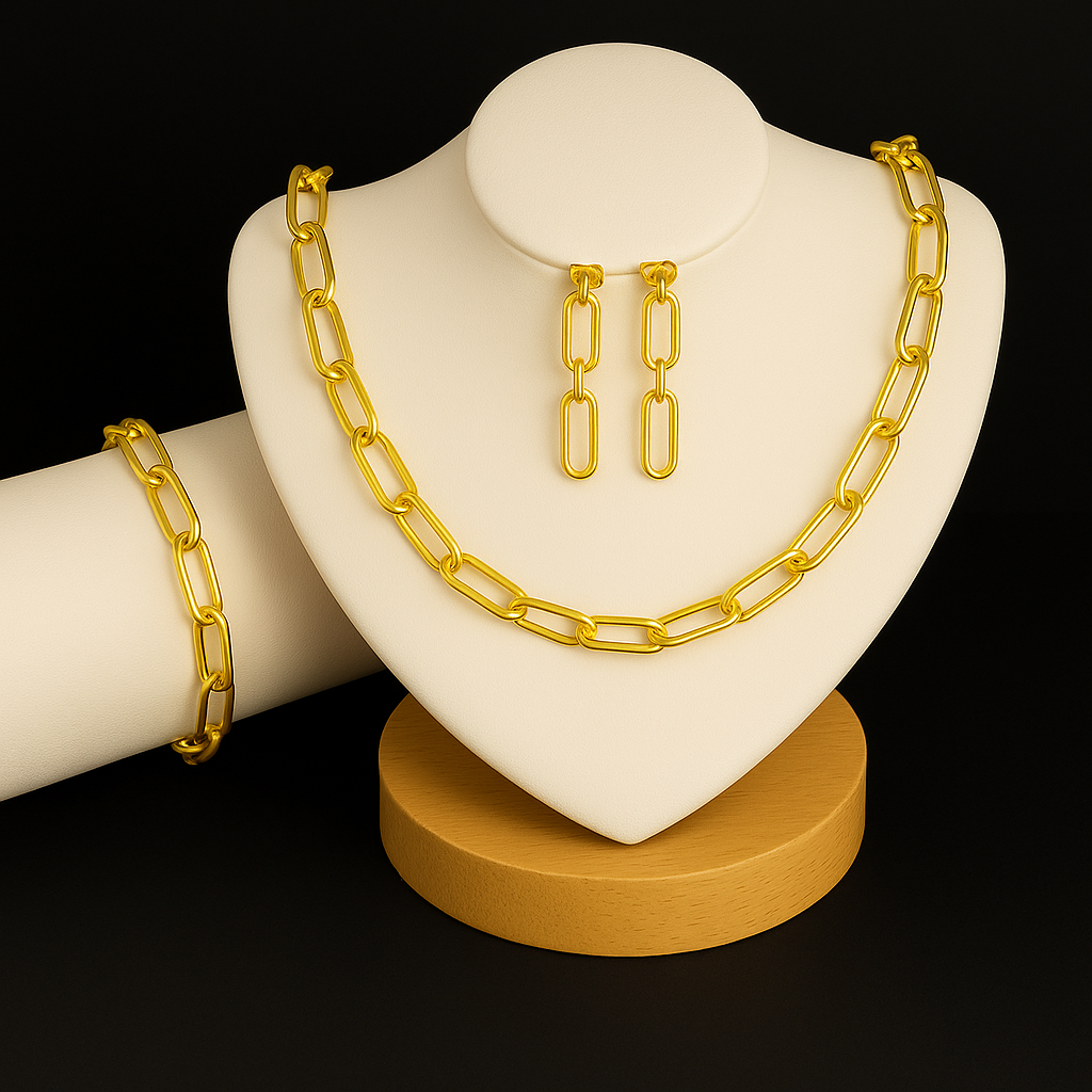 Set de Joyas Doradas - 3 en 1 Estilo Minimalista que Impacta✨
